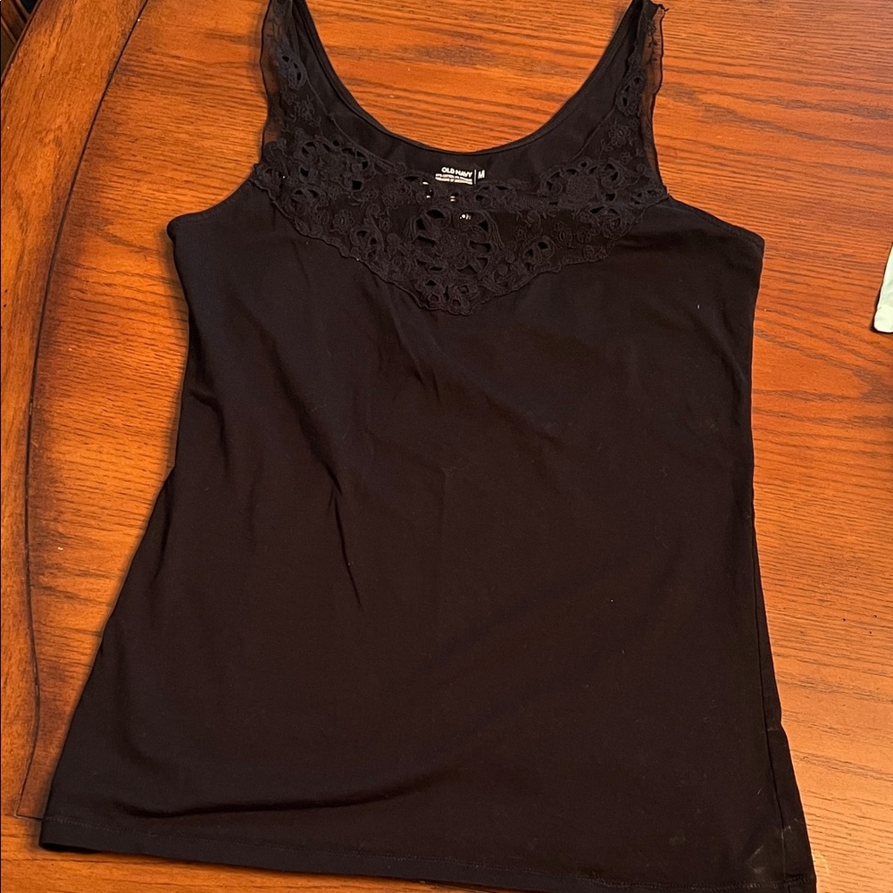 Old Navy Black Camisole with Lace Accent